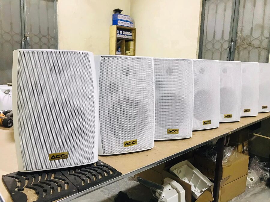 ACC branded wall speakers ready for installation Pakistan