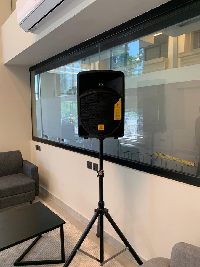 Portable PA speaker on tripod stand for events Lahore